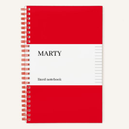 Uni Rotes Notebook mit Monogramm Notizblock