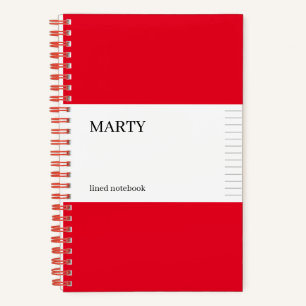 Uni Rotes Notebook mit Monogramm Notizblock