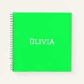Uni Ruled-Notebook | Neon Green | PERSONALISIERT Notizblock (Vorderseite)