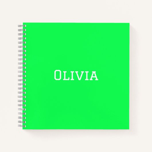 Uni Ruled-Notebook | Neon Green | PERSONALISIERT Notizblock (Vorderseite)