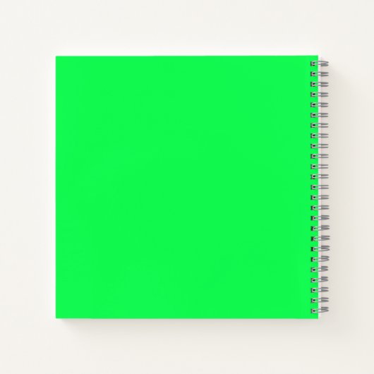 Uni Ruled-Notebook | Neon Green | PERSONALISIERT Notizblock (Rückseite)
