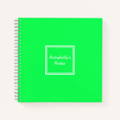 Uni Ruled-Notebook | Neon Green | PERSONALISIERT Notizblock (Vorderseite)
