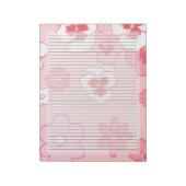 Uni Ruled Retro Rosa Mitte Jahrhundert 60er Floral Notizblock (Rotiert)