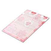 Uni Ruled Retro Rosa Mitte Jahrhundert 60er Floral Notizblock (angewinkelt)