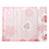 Uni Ruled Retro Rosa Mitte Jahrhundert 60er Floral Notizblock (Vorderseite)