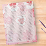Uni Ruled Retro Rosa Mitte Jahrhundert 60er Floral Notizblock<br><div class="desc">Uni Ruled Notepad - Standard Letter Size Pages - 8.5" X 11" Lined with Black Uni Rule Lines on each Page for Easy Writing - One Sided Notebook Paper - Dieses Design zeichnet sich durch ein Retro-rosa und Vintages,  blumengeschmücktes Tapete aus den 1960er Jahren aus.</div>