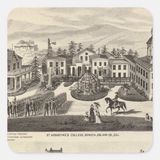 Uni, Schule, Benicia Quadratischer Aufkleber (Vorderseite)
