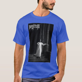 Uni Schwarz Gothic Horror Klein Langarm VNeck Ri T-Shirt