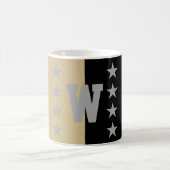 Uni Schwarz und Gold Monogramm Kaffeetasse (Mittel)