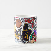 Uni Spaß, farbenfrohe Vintage Muster Kaffeetasse (Mittel)