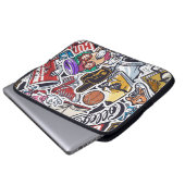 Uni Spaß, farbenfrohe Vintage Muster Laptopschutzhülle (Vorne Knopf)