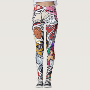 Uni Spaß, farbenfrohe Vintage Muster Leggings