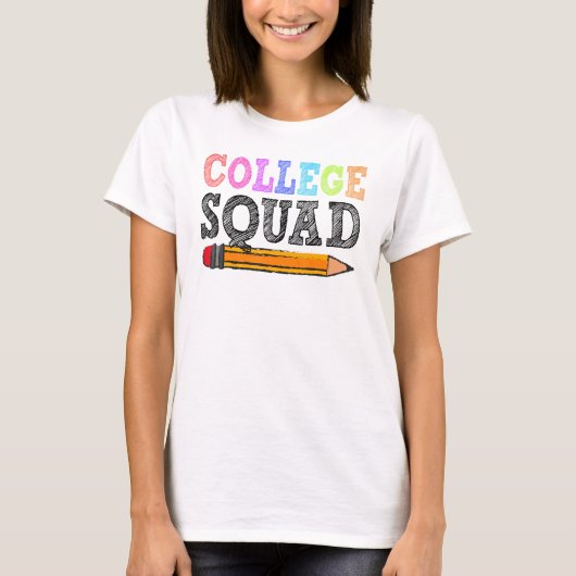 Uni Squad Lehrerin Studentin zurück zur Schule T-Shirt (Vorderseite)