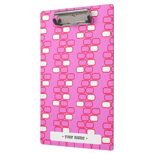 Uni Stationery Pink Retro Anpassen Klemmbrett (Links)