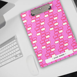 Uni Stationery Pink Retro Anpassen Klemmbrett