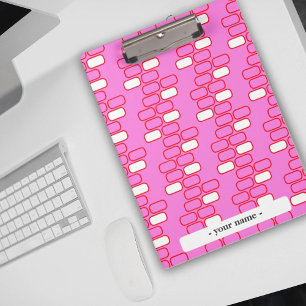 Uni Stationery Pink Retro Anpassen Klemmbrett