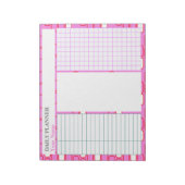 Uni Stationery Pink Retro Anpassen Notizblock (Rotiert)