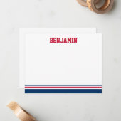 Uni Stripe Bar Mitzvah Danke Karte (Vorderseite/Rückseite Beispiel)