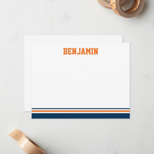 Uni Stripe Bar Mitzvah Danke Karte (Vorderseite/Rückseite Beispiel)