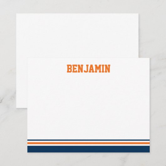 Uni Stripe Bar Mitzvah Danke Karte (Vorne/Hinten)