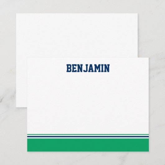 Uni Stripe Bar Mitzvah Danke Karte (Vorne/Hinten)