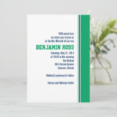 Uni Stripe Bar Mitzvah Einladung (Stehend Vorderseite)