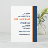 Uni Stripe Bar Mitzvah Einladung (Stehend Vorderseite)