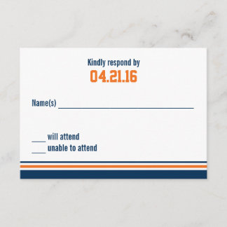 Uni Stripe Bar Mitzvah Response Card RSVP Karte