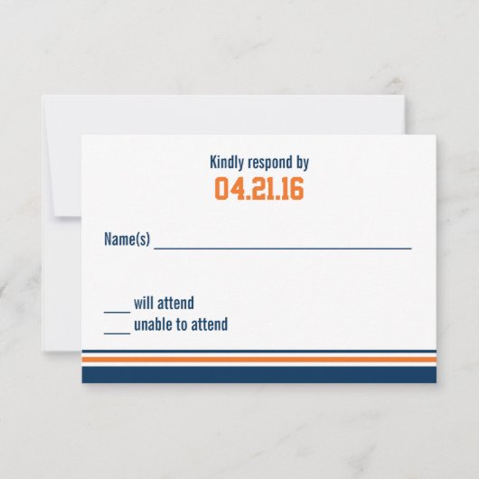Uni Stripe Bar Mitzvah Response Card RSVP Karte (Vorderseite)
