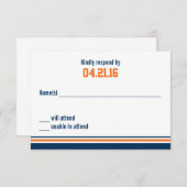 Uni Stripe Bar Mitzvah Response Card RSVP Karte (Vorne/Hinten)