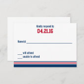 Uni Stripe Bar Mitzvah Response Card RSVP Karte (Vorne/Hinten)