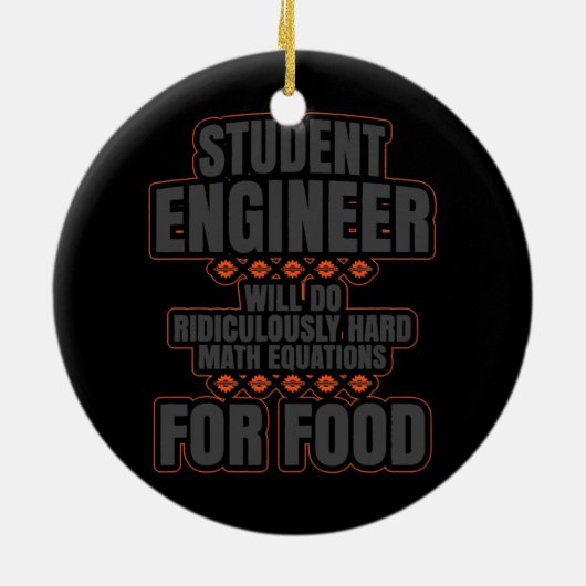 Uni-Student-Abschluss des Funny Student Engineers Keramik Ornament (Hinten)