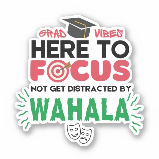 Uni Student Grad Vibes NO WAHALA Aufkleber (Vorderseite)