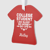 Uni Student kein Schlaf kein Geld kein Leben Ornament (Vorderseite)
