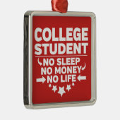Uni Student kein Schlaf kein Geld kein Leben Ornament Aus Metall (Rechts)