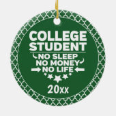Uni Student kein schlafendes Geld Leben Grüne Form Keramik Ornament (Hinten)