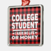 Uni Student Majors Xmas Red Kariert Ornament Aus Metall (Links)