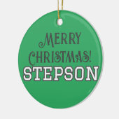 Uni Student Text Frohe Weihnachten Stepson Keramik Ornament (Links)