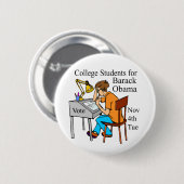 UNI-STUDENTEN FÜR OBAMA-RIESE-KNOPF BUTTON (Vorne & Hinten)