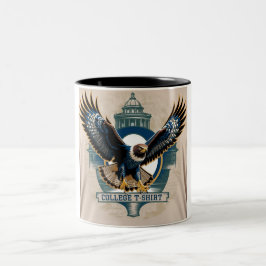 Uni T - Shirt: Hawk-Logo Zweifarbige Tasse