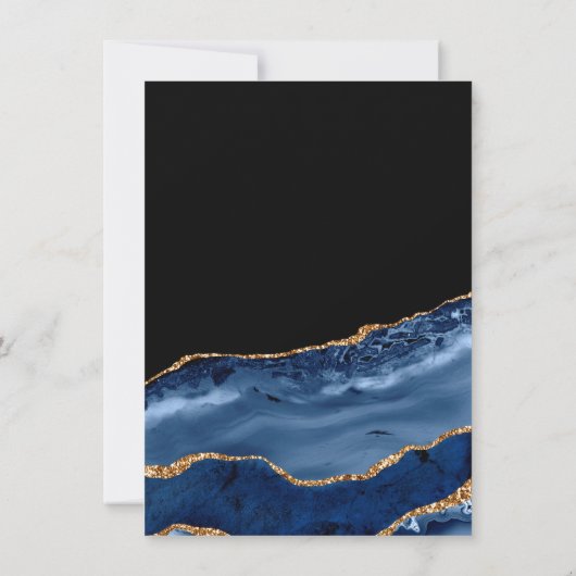 Uni Trunk Party Elegant Navy Blauer Marmor Einladung (Rückseite)
