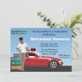 Uni Trunk Party Male weg Einladung (Stehend Vorderseite)