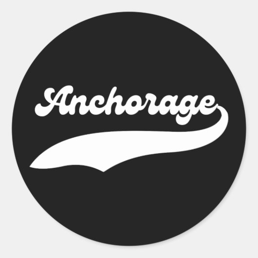 Uni University style Anchorage City Alaska AK Runder Aufkleber (Vorderseite)