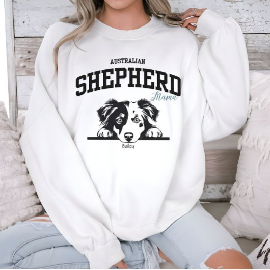 Uni Varsity Australian Shepherd Mama Dog Lover Sweatshirt