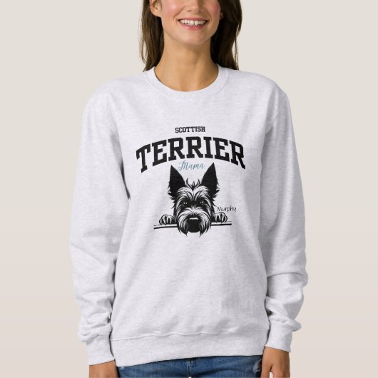 Uni Varsity Script Scottish Terrier Mama Sweatshirt (Vorderseite)