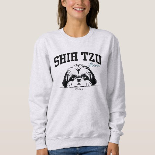 Uni Varsity Script Shih Tzu Mama Dog Lover Sweatshirt (Vorderseite)