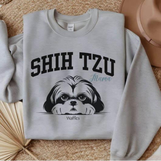 Uni Varsity Script Shih Tzu Mama Dog Lover Sweatshirt