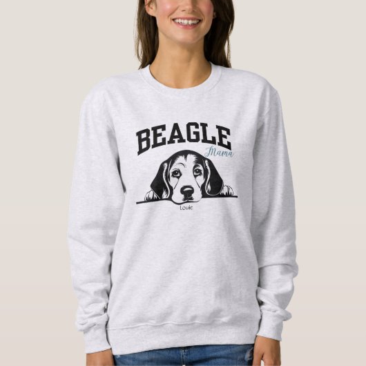 Uni Varsity Style Script Beagle Mama Dog Lover Sweatshirt (Vorderseite)