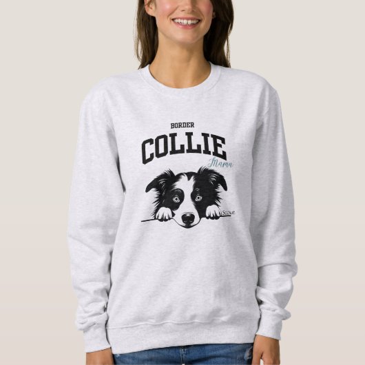 Uni Varsity Style Script Border Collie Mama Sweatshirt (Vorderseite)