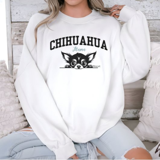 Uni Varsity Style Script Chihuahua Mama Sweatshirt